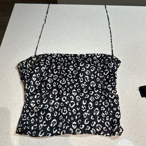 Reformation Black and White Leopard Camisole